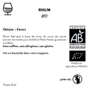 [CE0031] Contre étiquette - Rhum Blanc biologique 40% - Bio