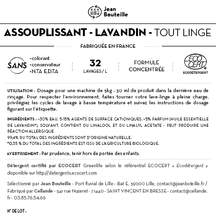 Contre étiquette - Assouplissant tout linge lavandin