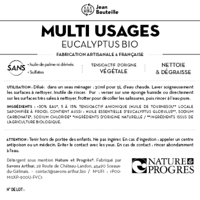 Contre étiquette - Nettoyant Multi Usages à l’eucalyptus