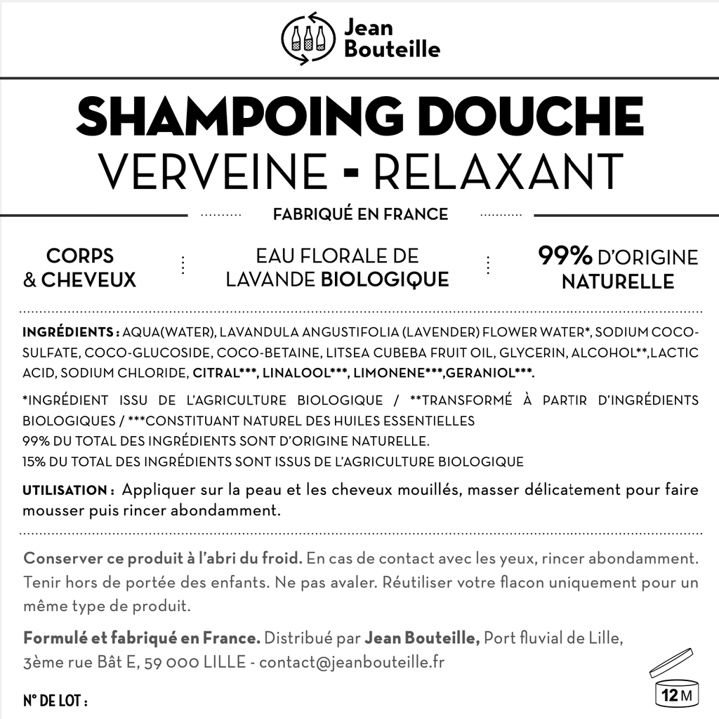 Contre étiquette - Shampoing Douche - Verveine