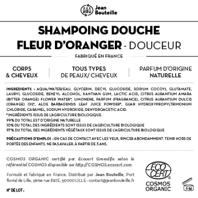 [CE0545] Contre étiquette - Shampoing douche fleur d'oranger - Tonifiant et hydratant - BIB10L
