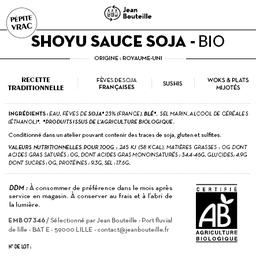 [CE0067] Contre étiquette - Shoyu Sauce Soja - Origine UE - Bio