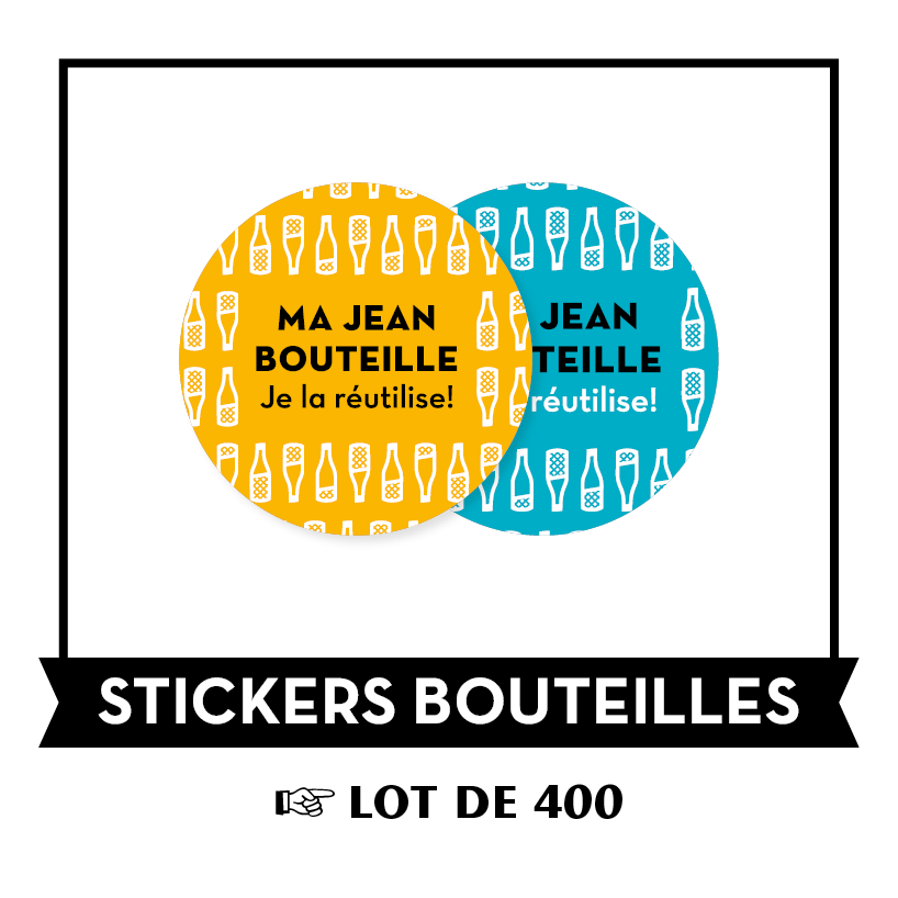 [AC0104] Stickers Bouteille - Rouleau x400 étiquettes