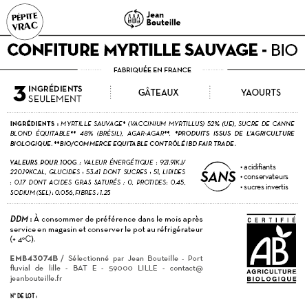 [CE0106] Contre étiquette - Crème de Marrons AOP Ardèche - Bio - BIB5KG