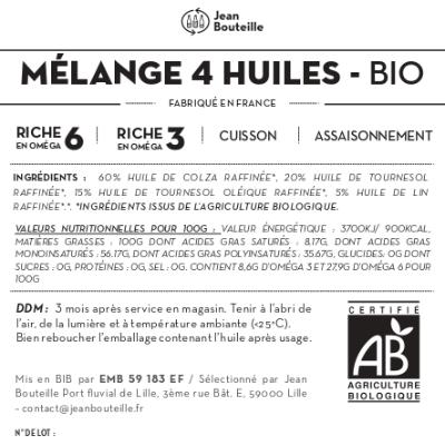 [CE0088] Contre étiquette - Mélange 4 Huiles - Bio