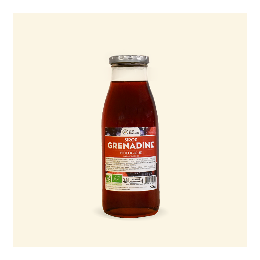 [JB0087BOUT050-12] Carton de 12 EcoRecharges - Sirop de Grenadine - Bio - 50cL